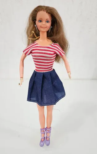 Boneca Barbie Estrela Anos 80 Rara Botão Nas Costas Vintage