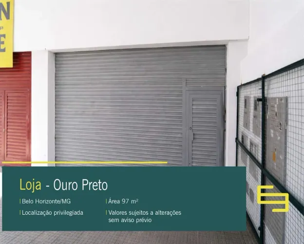 Excelente Loja para Locação no Bairro Ouro Preto - Belo Horizonte - MG