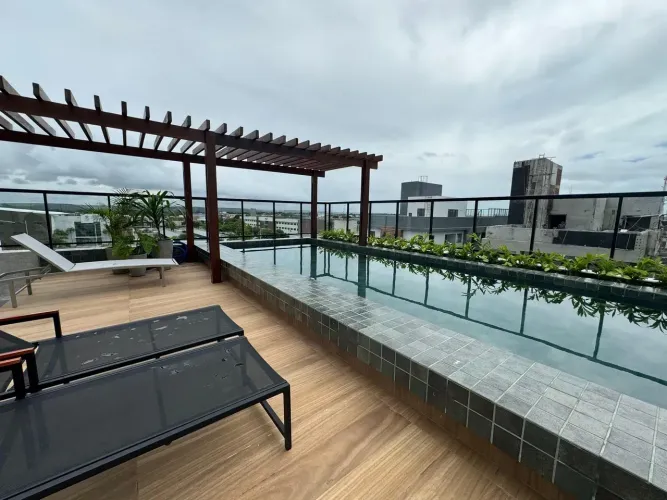 Flat Intermares novo e pronto C/01 Quarto, Varanda, WC social, Cozinha, C/33,47m² Mobilia