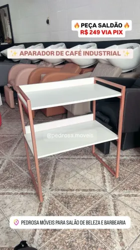 Aparador Industrial Recepção Café Rose com Branco Novo