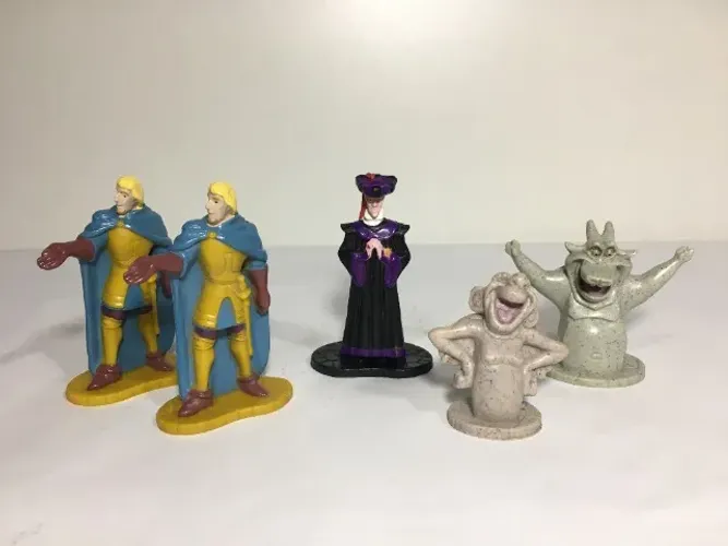 Lote com 5 Miniaturas O Corcunda de Notre Dame Promoção Sucrilhos Kellogg's Originais 1996