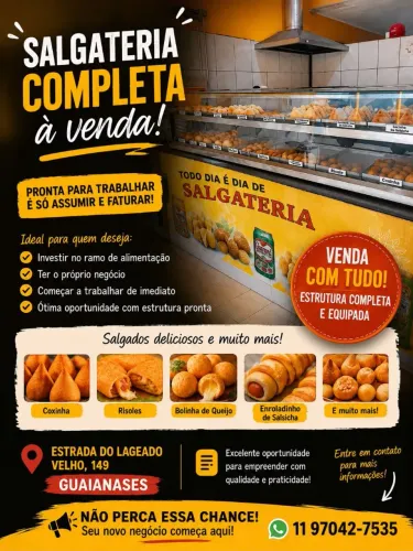 Passa-se o ponto de uma Salgadaria  em Funcionamento 