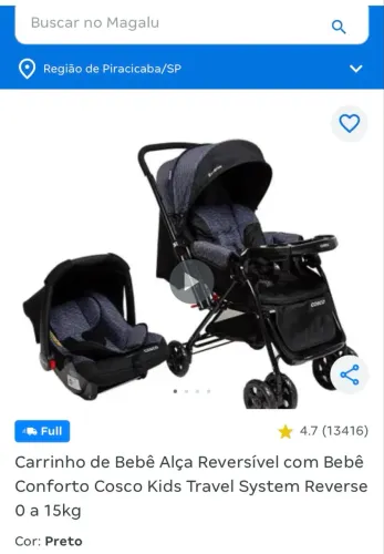 Bebê conforto + Carrinho de bebê novos