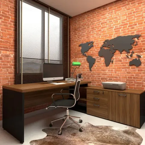 Mesa diretiva com armário luxo para seu escritório