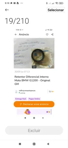 Retentor do diferencial interno moto BMW G1200