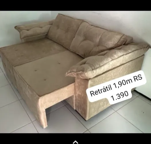 Sofá retrátil 1,90m;preço 1.390$,pagamento no ato da entrega