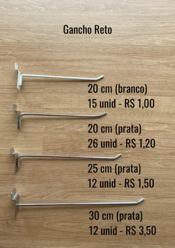 Ganchos para painel canaletado