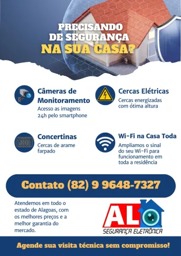 Câmera de Monitoramento, Cerca Elétrica, Concertina