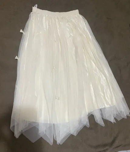 Saia de tule com laços