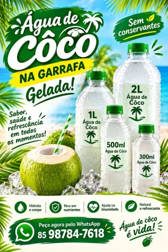Água de côco na garrafa