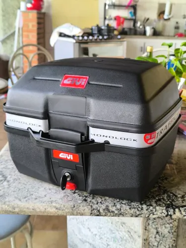 Baú Givi Traffic E27 Monolock 27L Novo + Chaves + Base Completo