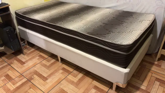 Colchão Ortopédico Wood Light OrtoPillow - Ortobom + Base branca Ortobom