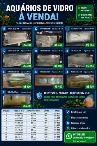 Aquários para vender logo ( preciso de espaço)