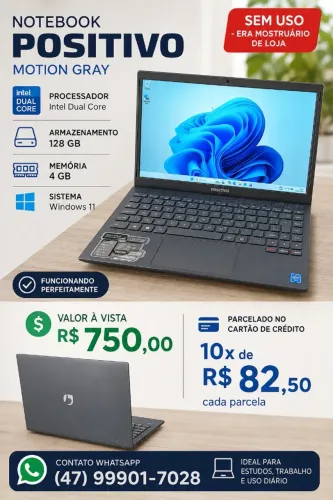 Notebook Positivo - Motion Gray C4128E - SEM USO