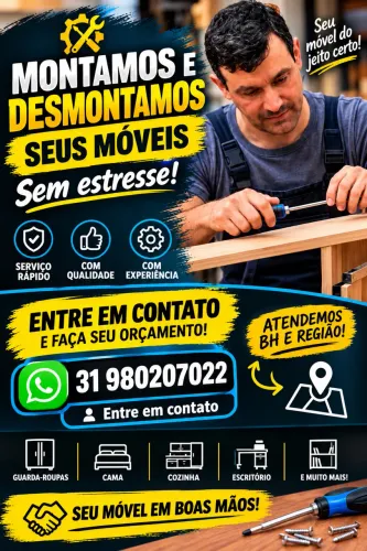 ? MONTAGEM E DESMONTAGEM DE MÓVEIS COM QUALIDADE E CONFIANÇA! ?