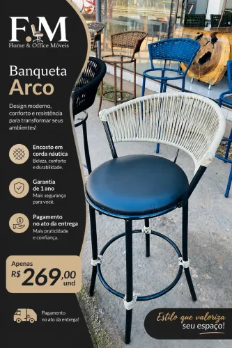 Banquetas banqueta encosto arco corda náutica
