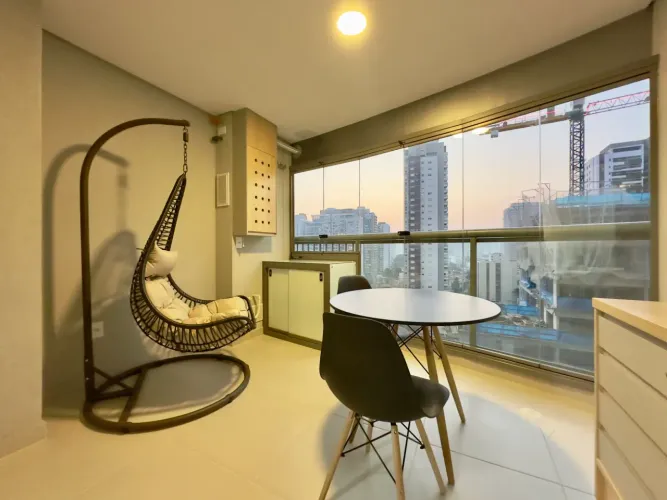 Air Brooklin Apartamento studio para alugar mobiliado e decorado com vaga *para moto* próx
