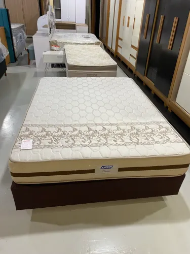 Cama Box Casal + Colchão de Espuma Gazin (Novo) - Frete Grátis