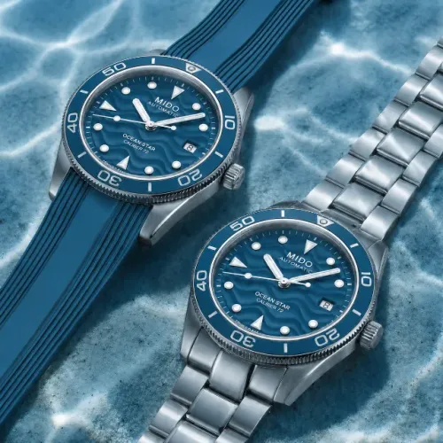 Relógio Mido ocean Star 39mm Ciano