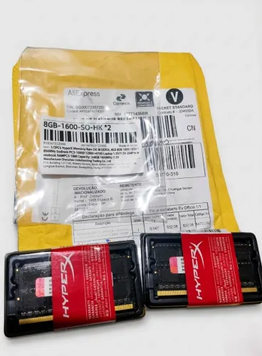 Kit 16GB (2x8GB) Memória RAM DDR3 1600MHz Kingston para Notebook - Seminovo/Original