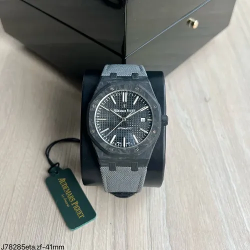 Relógio Audemars Piguet royal Oak carbono  - ETA S/C - PULSEIRA PRETO E CINZA 