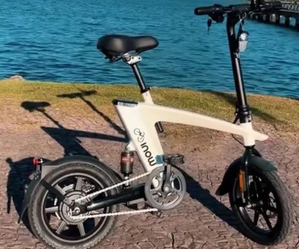 Biciclética Elétrica H100 Dobrável Branca 36v Bateria Ìon 250 Mah (Usada)