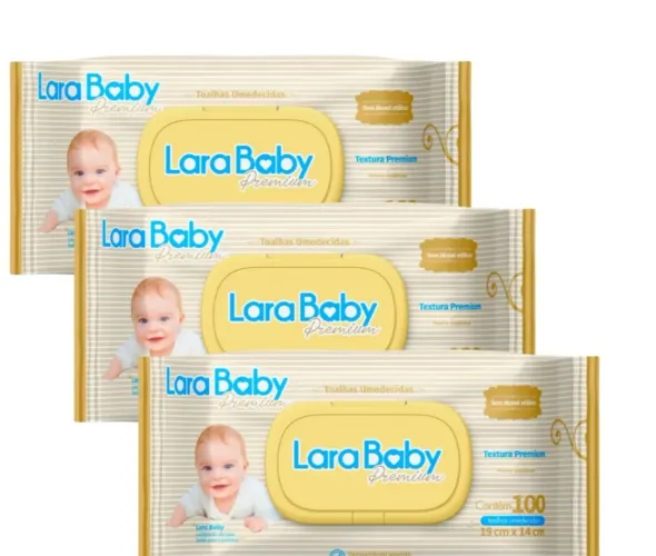 Kit toalha umedecida Lara baby 1100 FOLHAS ( 11UNDX100FLS) SEM ÁLCOOL ETÍLICO 