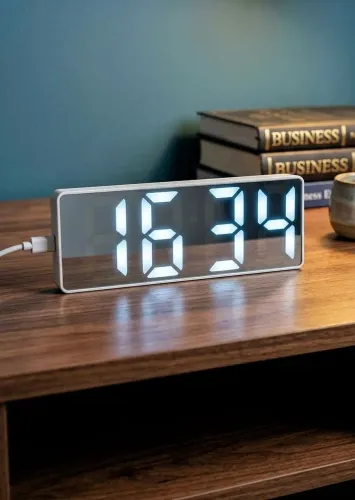 Relógio Despertador Digital Espelhado Novo