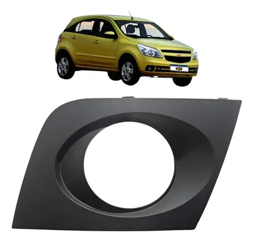 Moldura Farol Milha Direita Agile 2009 A 2014 Com Furo Preto Direito