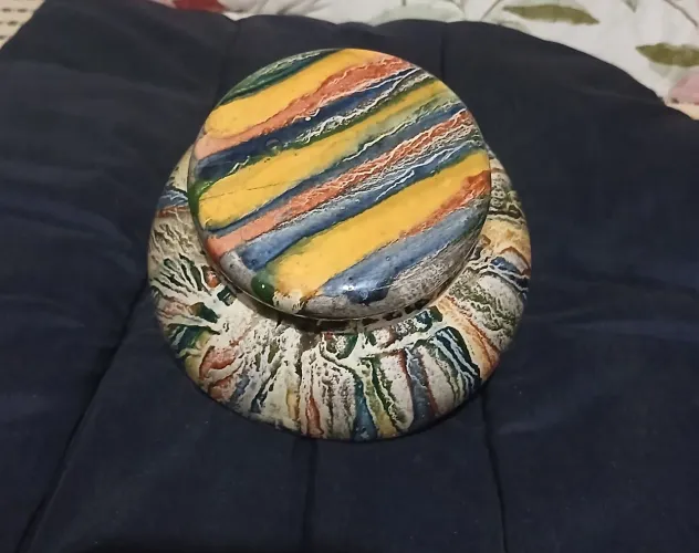 Pote Decorativo / Bomboniere em Cerâmica Artesanal Colorida