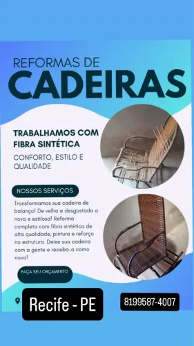 Reformamos cadeiras sintéticas
