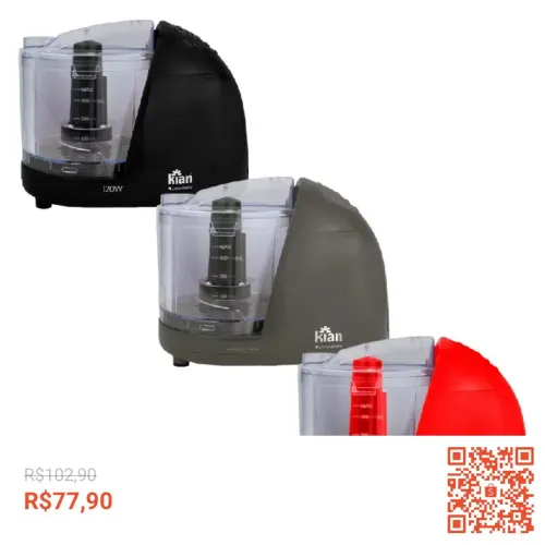 Mini Processador Elétrico Kian 120W - Novo