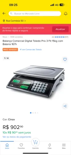 Balança Comercial Digital Toledo Prix 3 Fit 15kg com Bateria 167h
