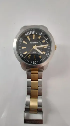 RELOGIO MONDAINE GRANDE INOX/DOURADO