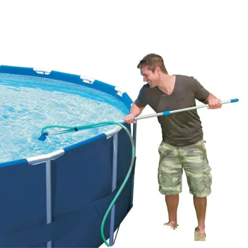 Kit Limpeza Piscina 2 Peças novos lacrados sem uso cabo alumínio + Mangueira
