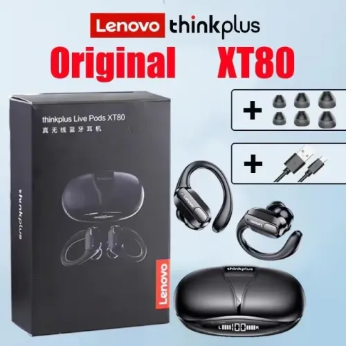 Fone De Ouvido Bluetooth 5.3 Lenovo Xt80 Trinkplus Preto