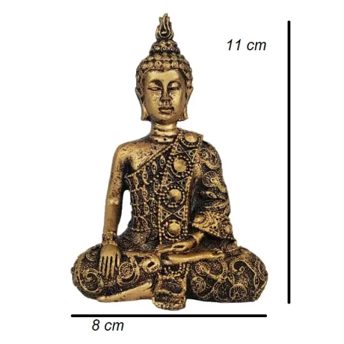 Estátua de Buda Tailandês 11cm Escultura Resina