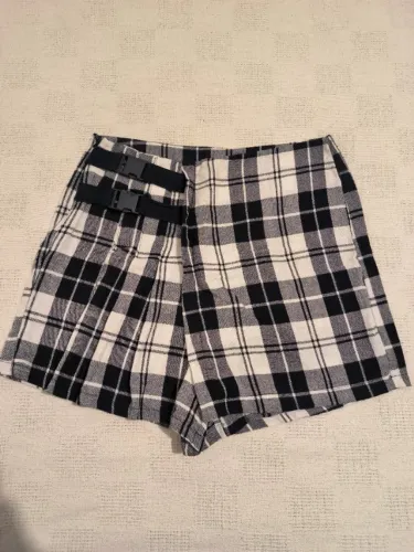 short saia xadrez feminino 36
