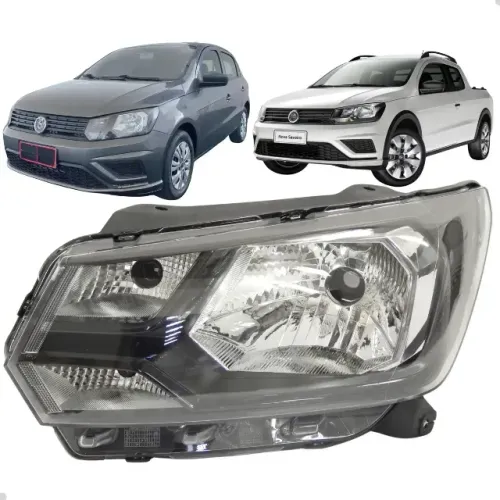 Farol Gol Voyage G8 2017 A 2024 Saveiro 2017 A 2023 Esquerdo mascara negra 