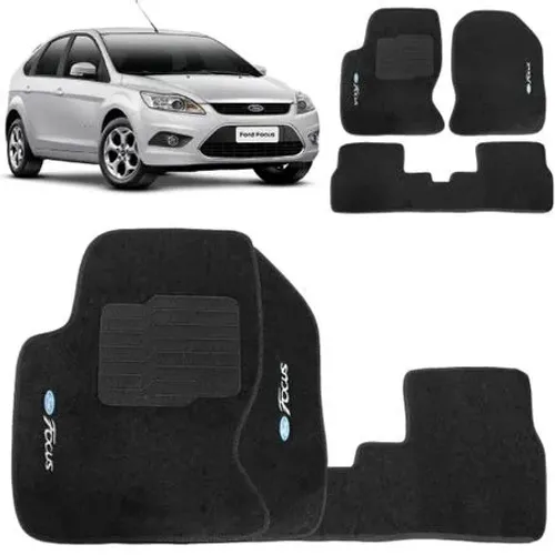 Tapete Ford Focus 2014 - Borracha - Preto 3 Peças - W1156