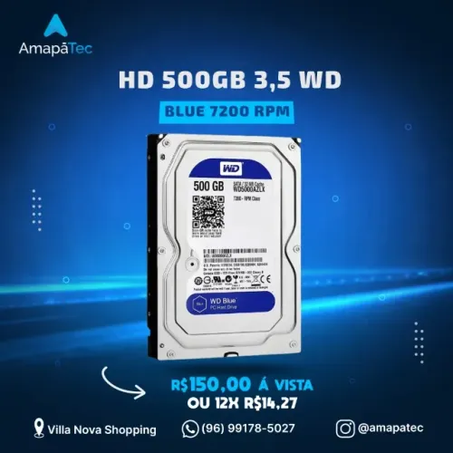 Hd 500gb  Sata  Wd Blue  7200rpm