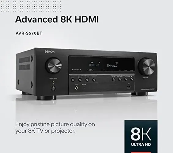 Receiver AV Denon AVR-S570BT 5.2 Canais 8K UHD