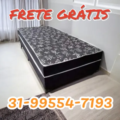 CAMA SOLTEIRO NOVAS COM COLCHÃO D33 6CM DE ESPUMA