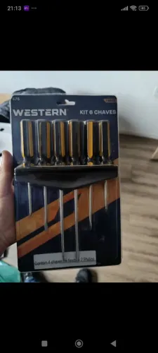 Kit de Chaves de Fenda Western com 6 peças