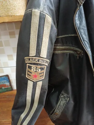 JAQUETA DE COURO MOD BLACK BULL COURO NATURAL 