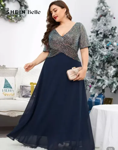 Vestido Madrinha Azul - SHEIN 1XL