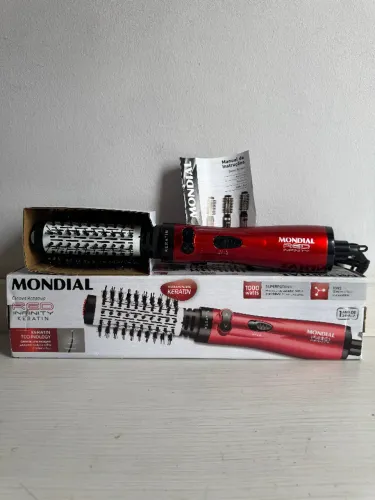 Escova Mondial Rotativa Red Infinity Keratin, Vermelha, 1000W, 110V - ER-11-KR 