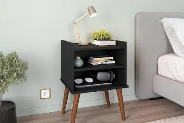 Mesa de Cabeceira Aroma Fiorello Preto - Entrega Rápida!