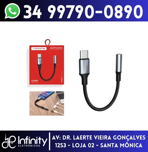 Adaptador Tipo-C para P2 Fone de Ouvido