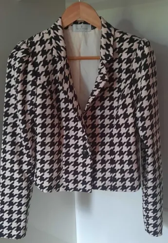 BLAZER SPACER P&B PRETO E BRANCO ROUPA FEMININA